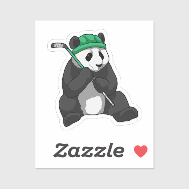 Panda beim Eishockey mit Eishockeyschläger Aufkleber (Blatt)