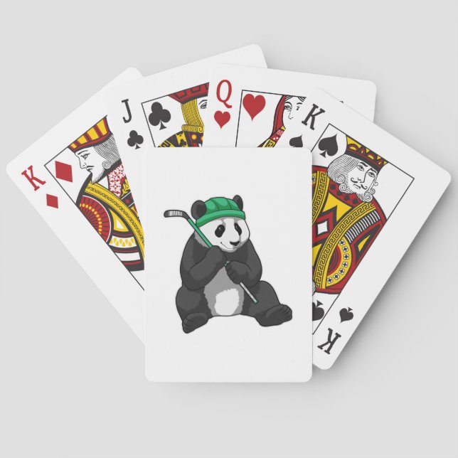 Panda beim Eishockey mit Eishockeyschläger Spielkarten (Rückseite)