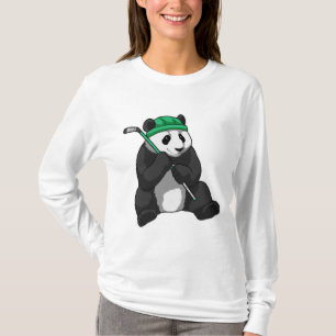 Panda beim Eishockey mit Eishockeyschläger T-Shirt