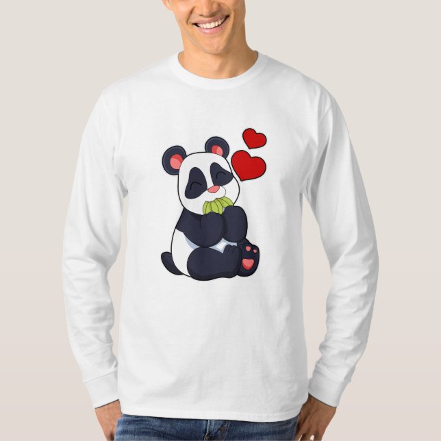 Panda beim Essen von Blätter T-Shirt (Vorderseite)