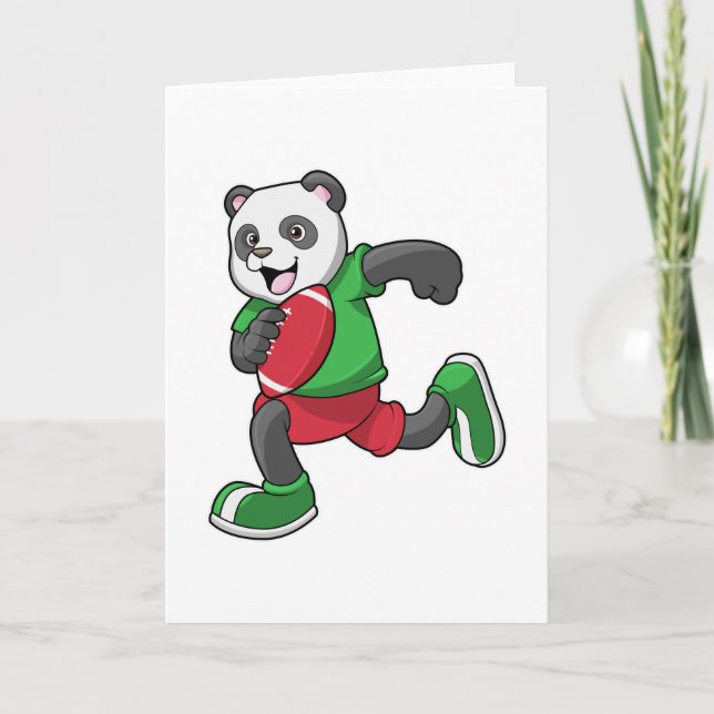 Panda beim Fußball mit Ausrüstung Karte (Vorderseite)