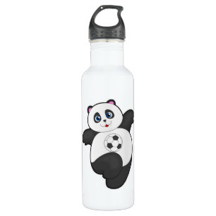 Panda beim Fußballsport Edelstahlflasche