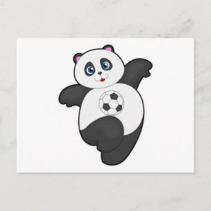 Panda beim Fußballsport Postkarte
