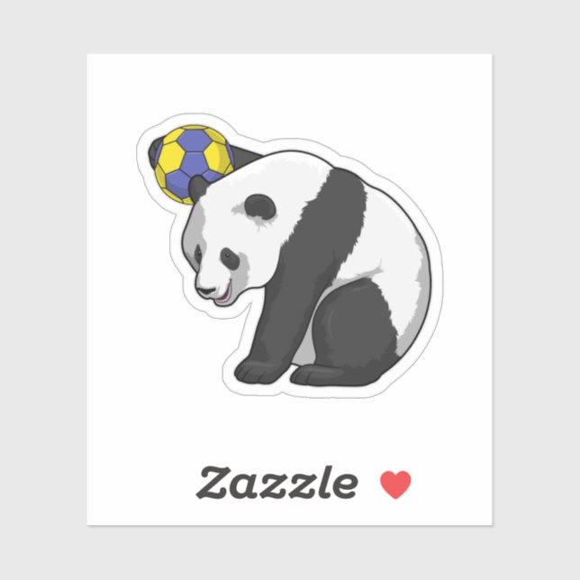 Panda beim Handball Sports Aufkleber (Blatt)