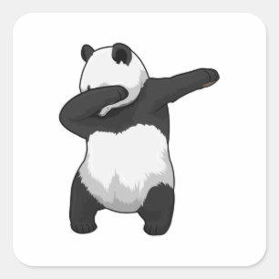 Panda beim Hip Hop Dance Dab Quadratischer Aufkleber