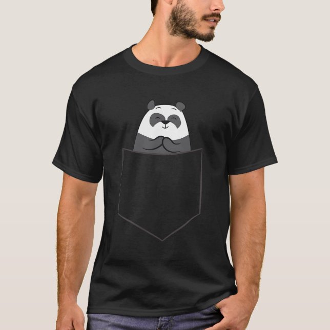 Panda beim Pocket-Tier T-Shirt (Vorderseite)