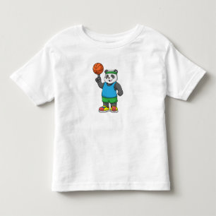 Panda beim Sport mit Basketball Kleinkind T-shirt