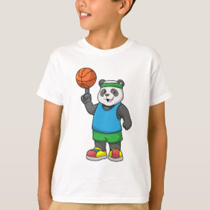 Panda beim Sport mit Basketball T-Shirt