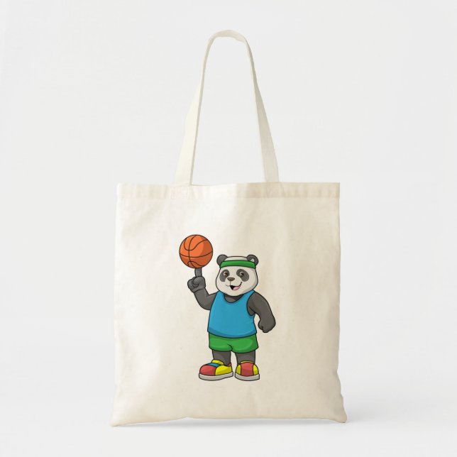 Panda beim Sport mit Basketball Tragetasche (Vorne)
