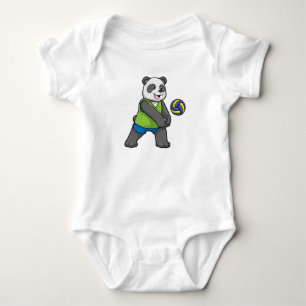 Panda beim Sport mit Volleyball Baby Strampler