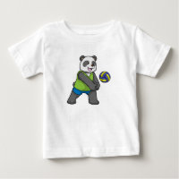 Panda beim Sport mit Volleyball