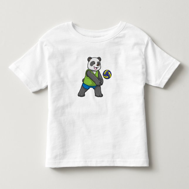 Panda beim Sport mit Volleyball Kleinkind T-shirt (Vorderseite)