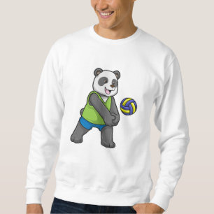 Panda beim Sport mit Volleyball Sweatshirt