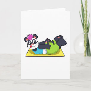 Panda beim Yoga auf einer Yogamatte Karte