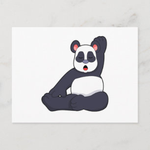 Panda beim Yoga-Dehnübungen Postkarte