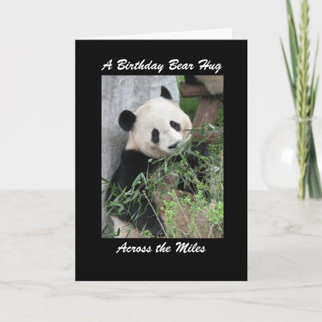 Panda Birthday Bear Hug über die Miles Card Karte (Vorderseite)