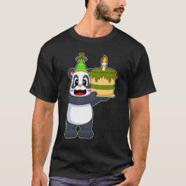 Panda Birthday Cake Candle T-Shirt
