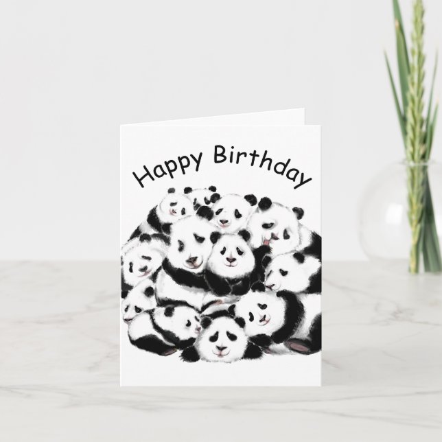 Panda Birthday Card Funny Karte (Vorderseite)