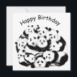 Panda Birthday Card Happy Family - Funny<br><div class="desc">Panda Family MIGNEED Painting Design - Anpassbar</div>