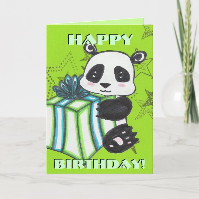 Panda Birthday Card Karte (Vorderseite)