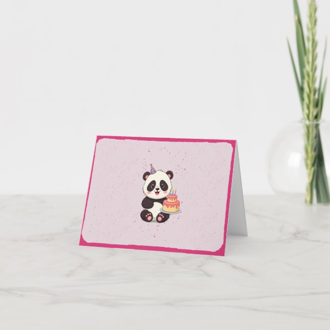 Panda Birthday Dankeskarte (Vorderseite)