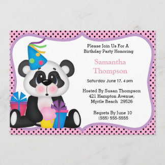 Panda Birthday Einladungen