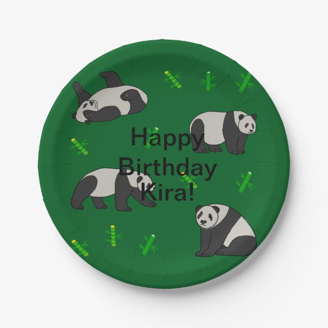 Panda Birthday Pappteller (Vorderseite)