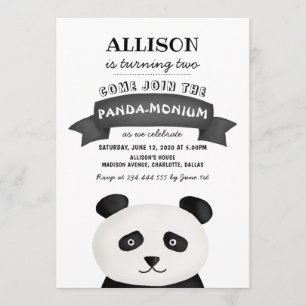 Panda Birthday Party Einladung
