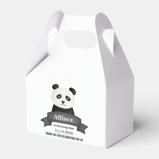 Panda Birthday Party | Vielen Dank Geschenkschachtel (Vorderseite)