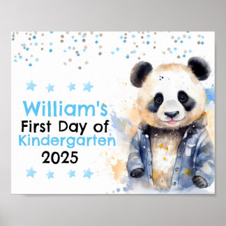 Panda Bleu Cute Premier Jour du tableau de bord de