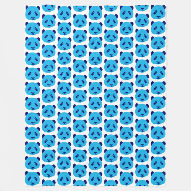 Panda Blue Pattern Fleecedecke (Vorderseite)