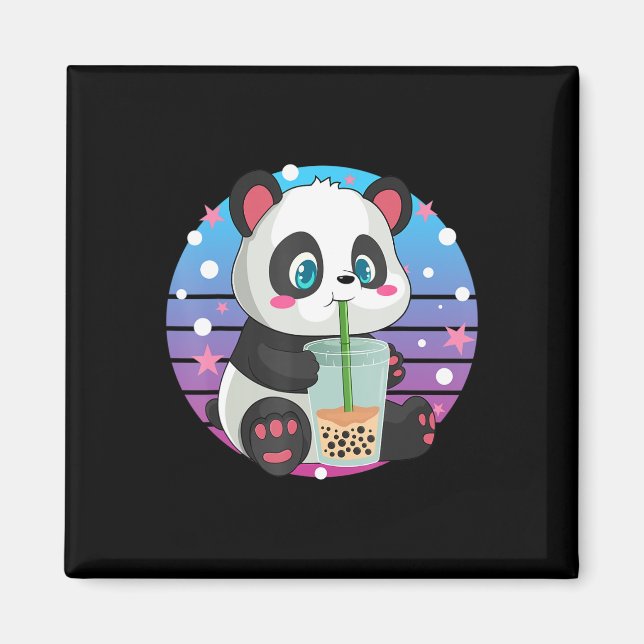 Panda Boba Tea Bubble Tea Anime Kawaii Neko Magnet (Vorne)
