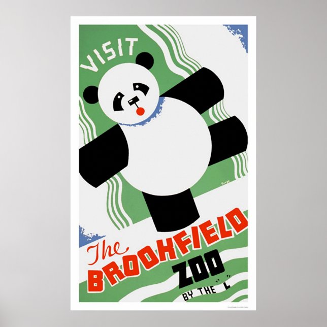 Panda Brookfield Zoo 1938 WPA Poster (Vorne)