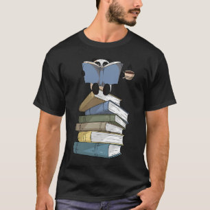 Panda Bücher trinken Kaffee Panda Bären Lesen T-Shirt