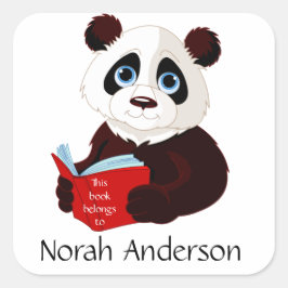 Panda Buchzeichen Sticker lesen