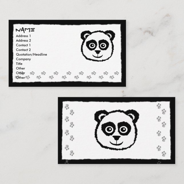 Panda Cartes de visite (Devant / Derrière)