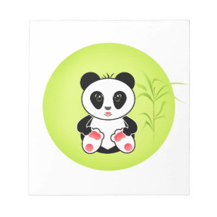 Panda, Cartoon, Kinder Notizblock