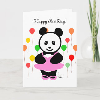 Panda Cartoon und Cupcake Geburtstag Karte