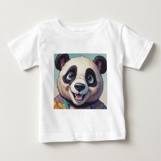 Panda Cartoon Zeichne Kunst Baby T-shirt (Vorderseite)