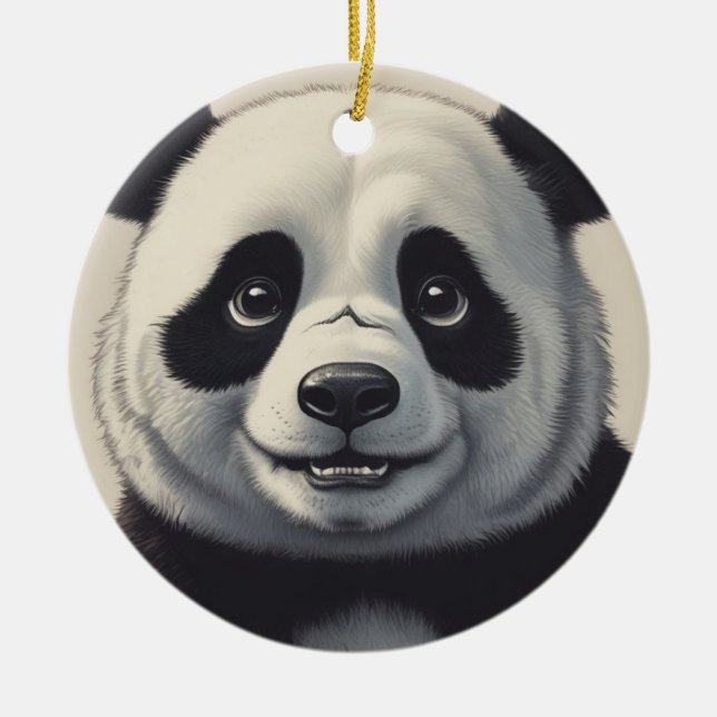 Panda Cartoon Zeichne Kunst Keramik Ornament (Vorne)