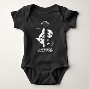 PANDA CAT NIEDLICH BABY STRAMPLER