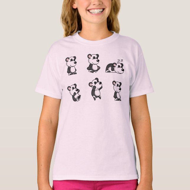 panda, chemise panda, chemise (vêtement), t-shirt  (Devant)