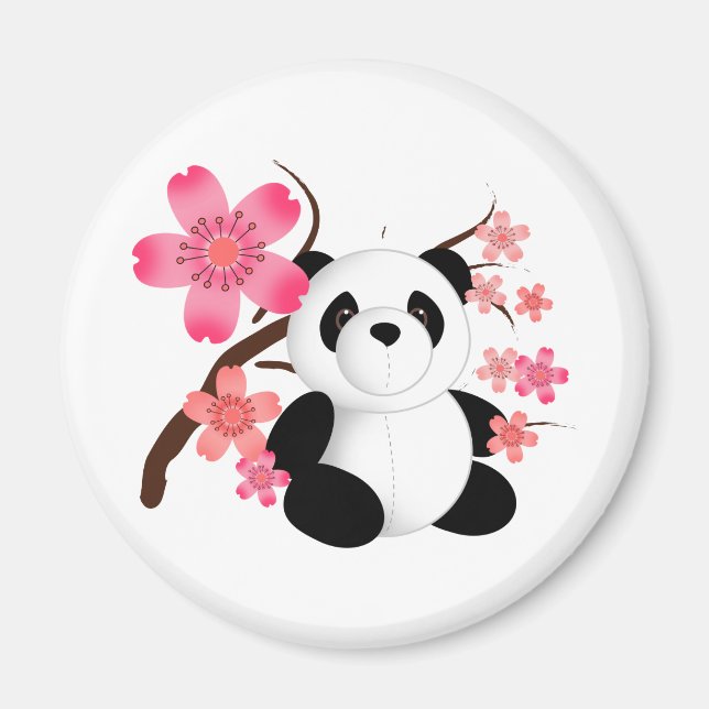 Panda Cherry Blossoms Magnet (Vorne)