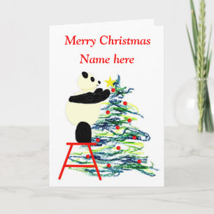 Panda Christmas Card, carte de vacances