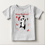 Panda Christmas Snow Winter Animals Pandas Baby T- T-shirt<br><div class="desc">The panda for Christmas with fairy lights. Funny animals with gifts and snow to the holidays. Also funny for Christmas in July. Pandas are sweet animals and perfect for Christmas.</div>