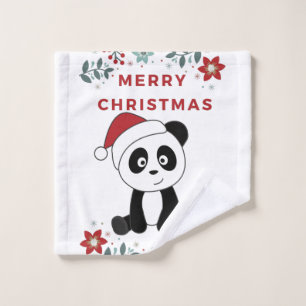 Panda Christmas Snow Winter Animals Pandas Waschlappen
