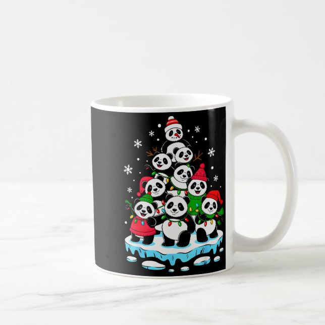 Panda Christmas Tree Panda Lover Xmas Squad Men Wo Kaffeetasse (Rechts)