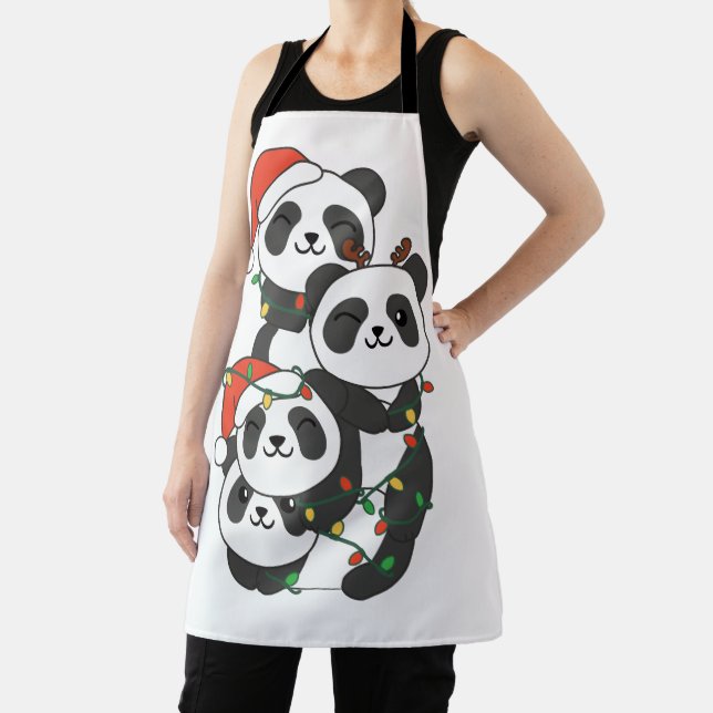 Panda Christmas Tree Weihnachtsanimals Pandas Schürze (InSitu)
