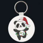 Panda Christmas Winter Animals Pandas Schlüsselanh Schlüsselanhänger<br><div class="desc">Der Panda zu Weihnachten mit Feenlicht. Hübsche Tiere mit Geschenken und Schnee für den Urlaub. Ein süßes Weihnachtsgrüßen. Pandas sind niedliche Tiere und perfekt zu Weihnachten.</div>