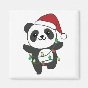 Panda Christmas Winter Animaux Pandas Magnet